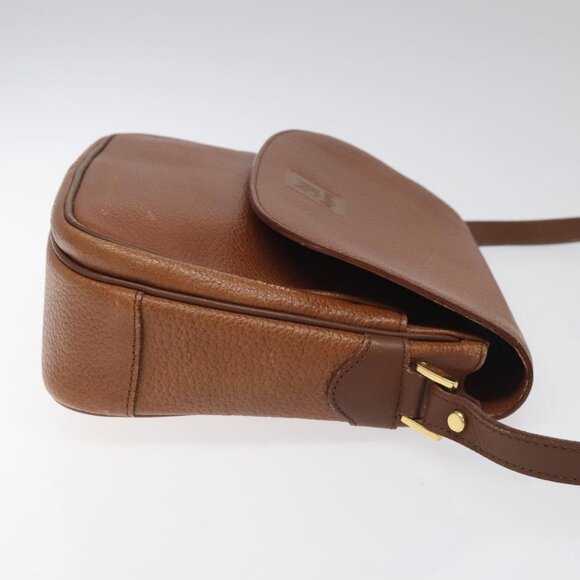 Burberrys Shoulder Bag Leather Brown gold Auth hk2088 - Picture 4 of 16